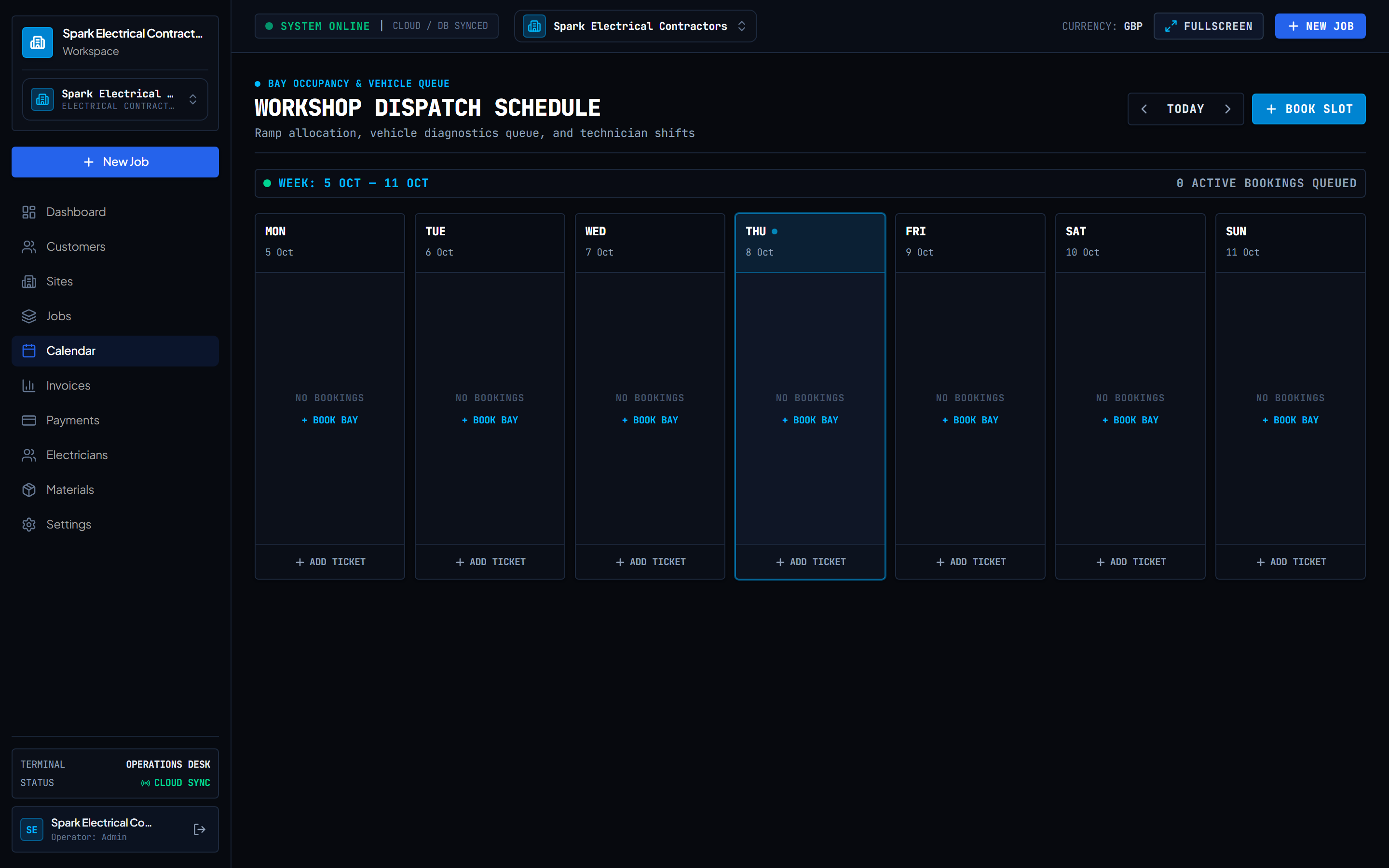 Team Scheduling Calendar in JobOps